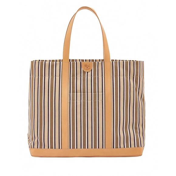 NEW IL BISONTE women's caramella large tote bag in riga beige/naturale